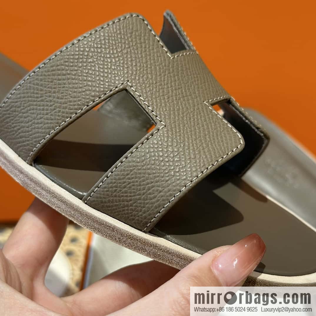 Hermès leather outsole H slippers