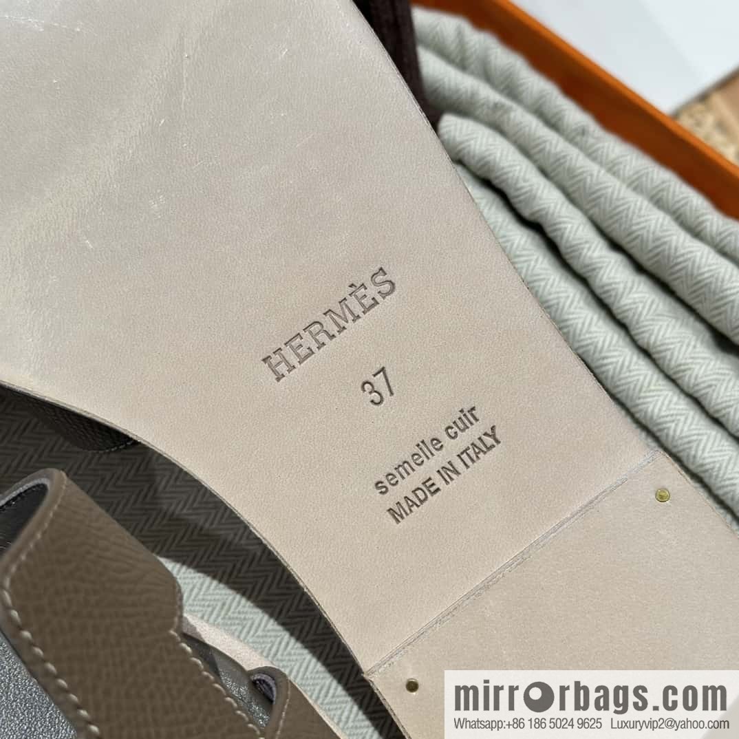 Hermès leather outsole H slippers