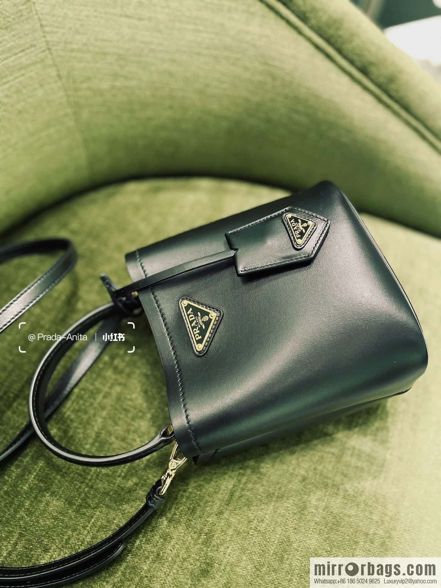 PRTADA Prada calfskin leather (fabric) bucket bag 1BA373