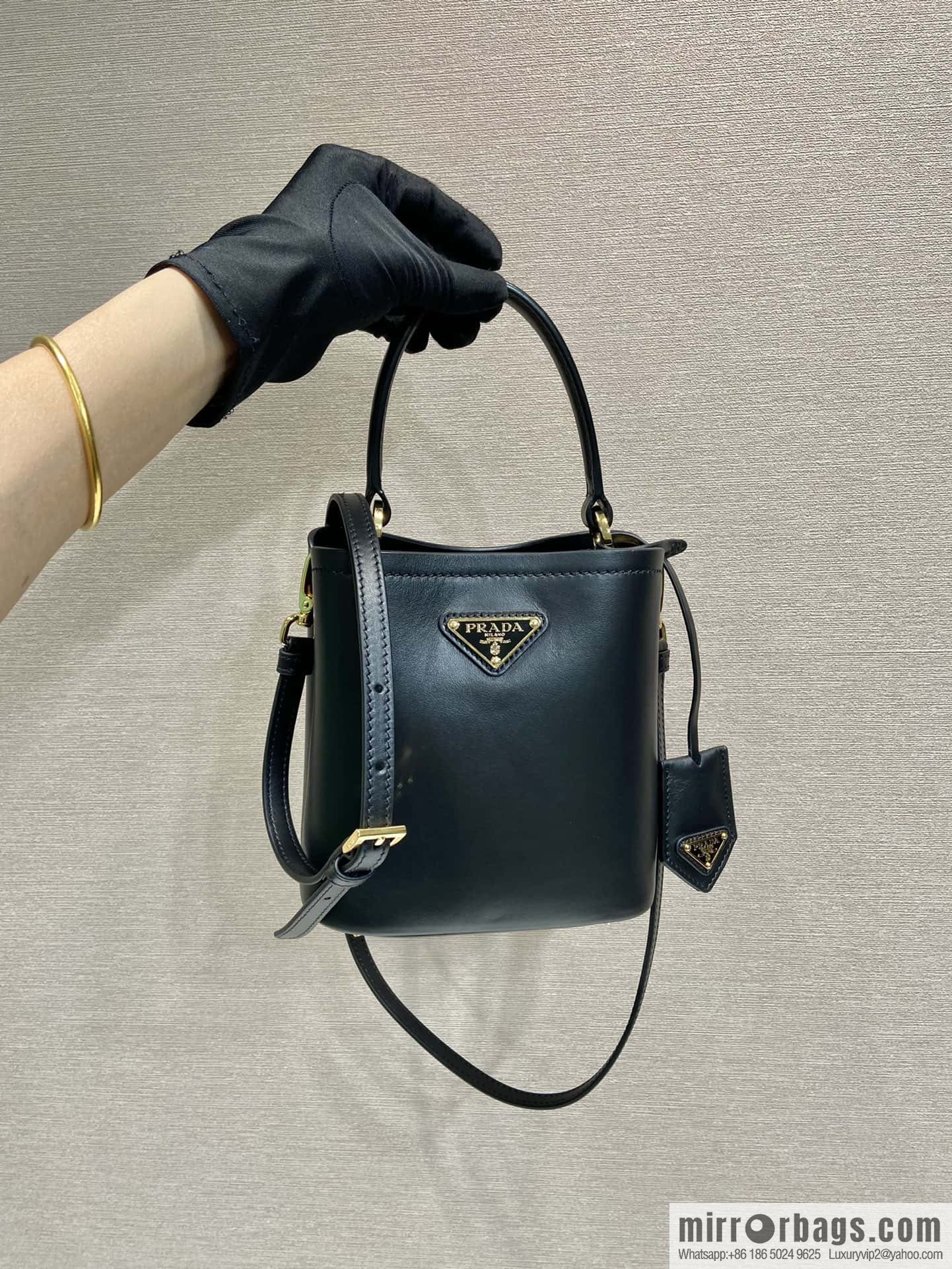 PRTADA Prada calfskin leather (fabric) bucket bag 1BA373