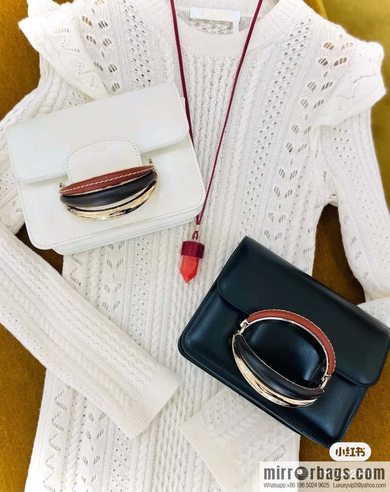 Chloe Kattie bracelet bag, white