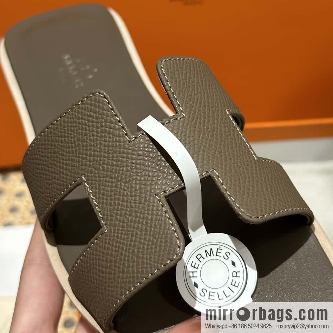 Hermès leather outsole H slippers