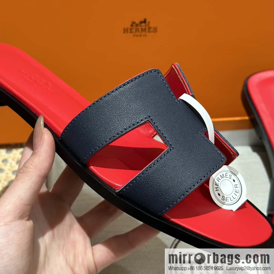 Hermès leather outsole H slippers