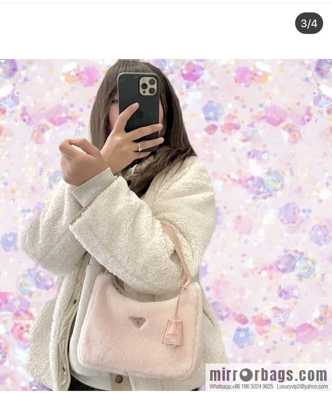 PRADA plush Hobo tote bag NE515 three colors