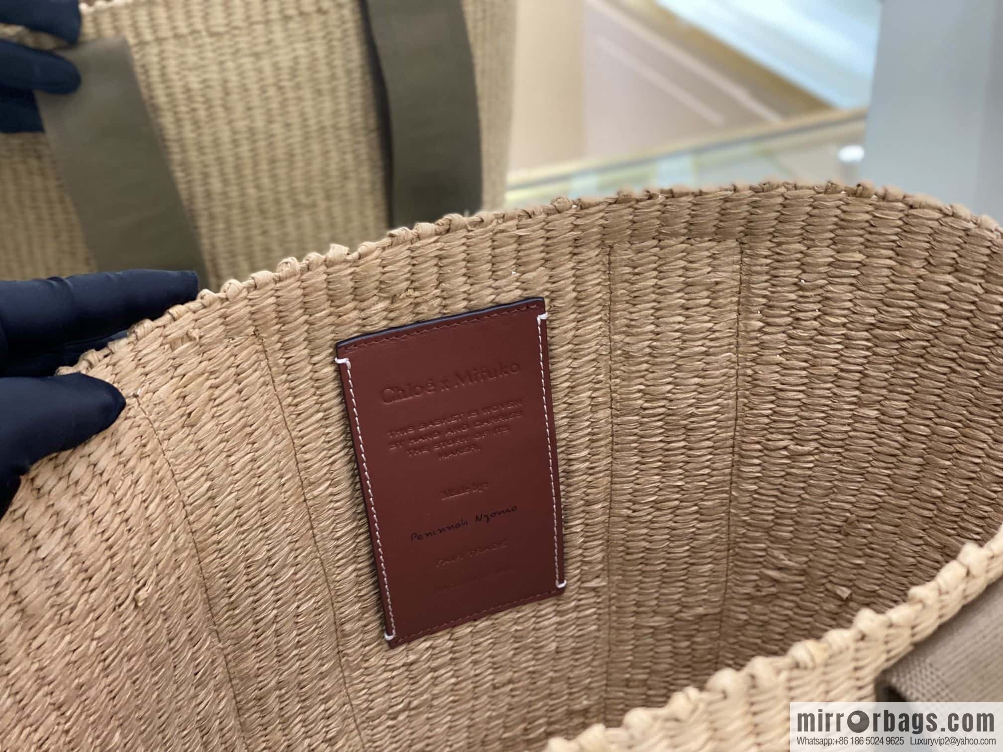 Chloe Large Woody Basket Bag 6865 Large Single Green 48CM