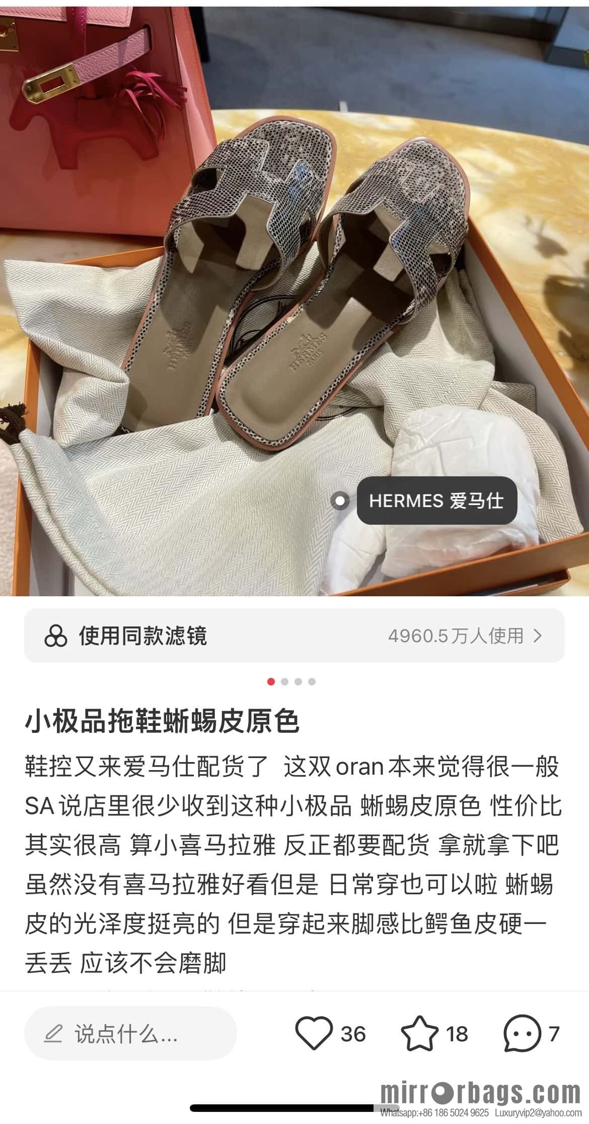 Hermès Lizard Leather Slippers