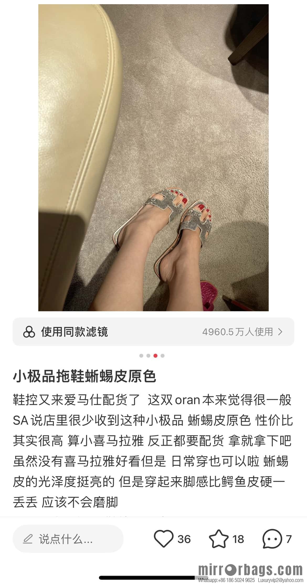 Hermès Lizard Leather Slippers