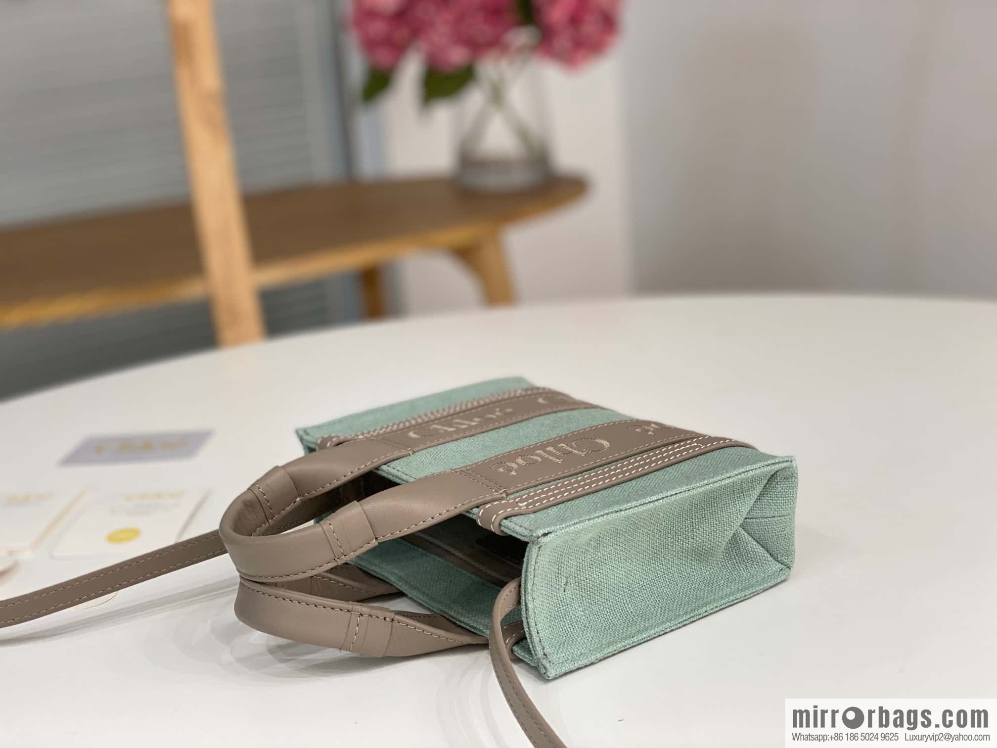 Chloe Woody Linen with Pitot Bag, Avocado Green with Grey Mini20CM