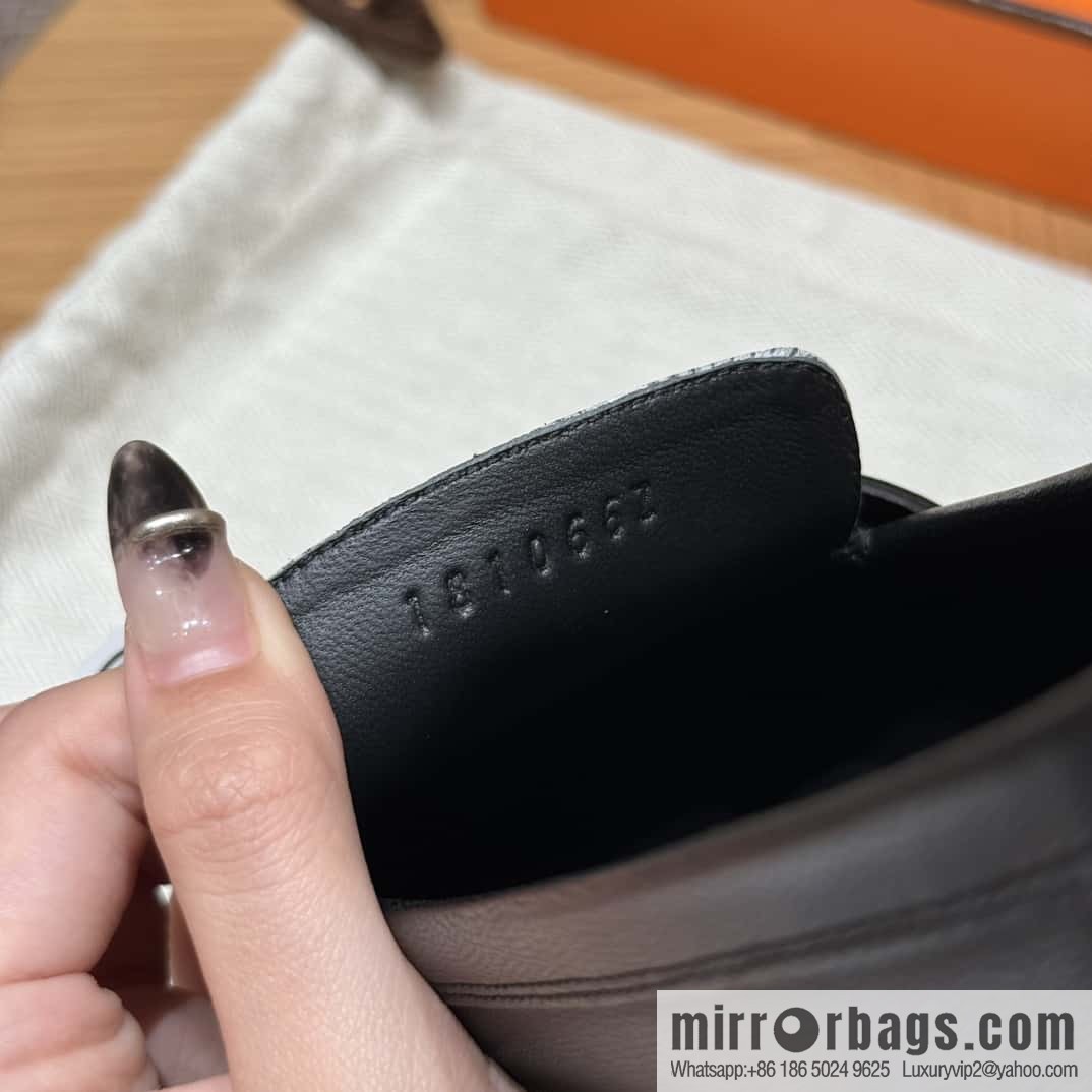 Hermès 192 Paris loafers, black/CK89/Noir/Himalaya/Lizard primary color