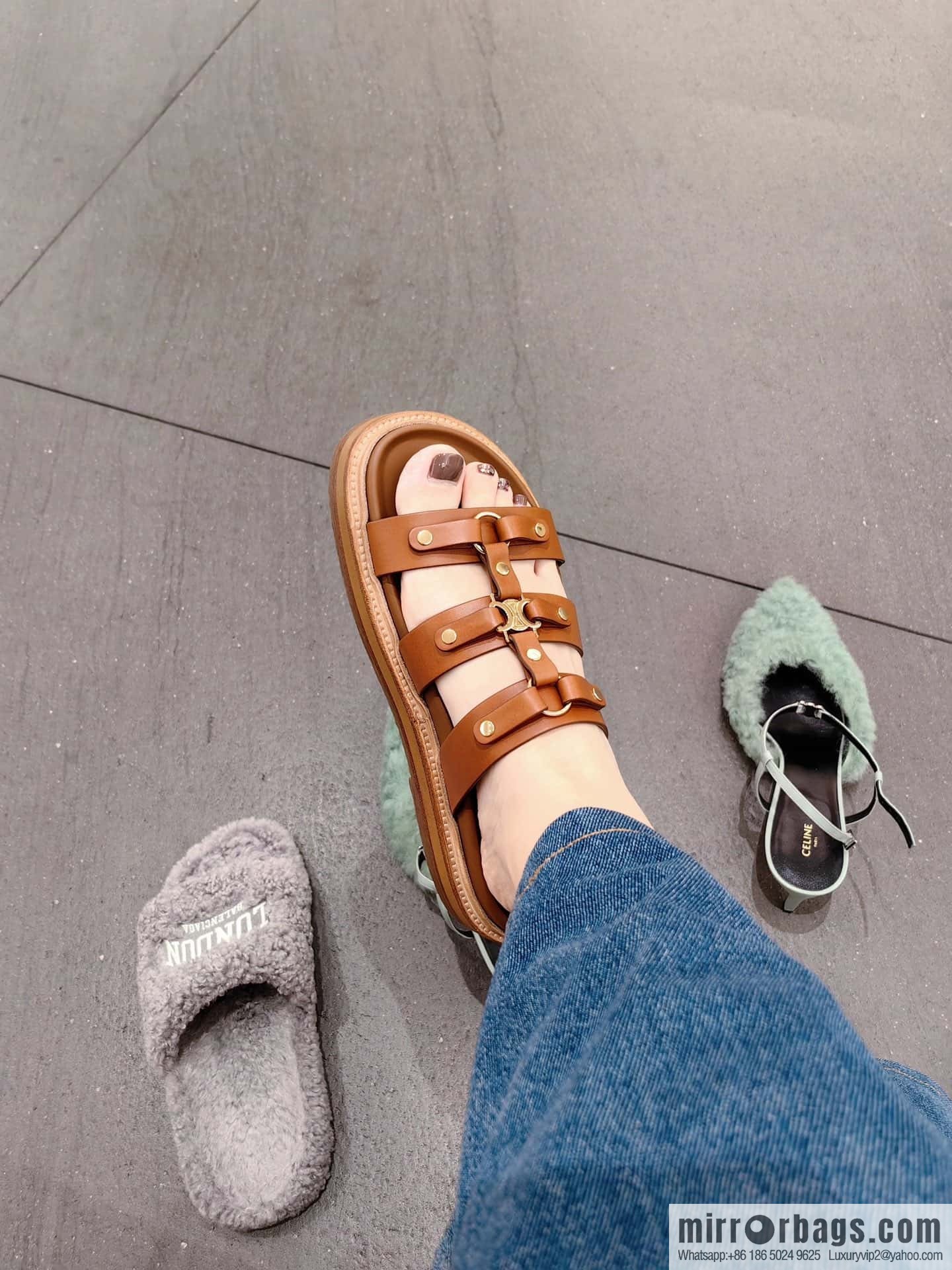 CELINE Roman Arc de Triomphe Platform Sandals