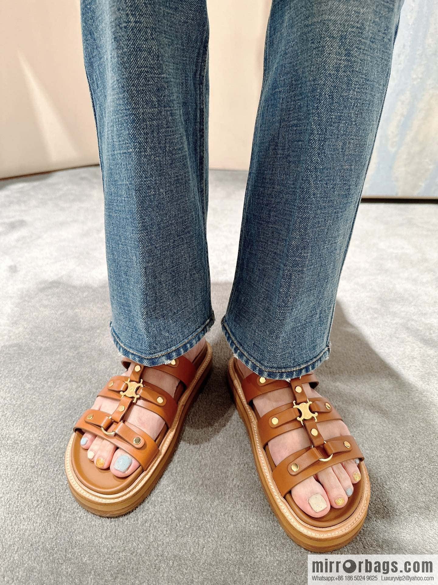 CELINE Roman Arc de Triomphe Platform Sandals