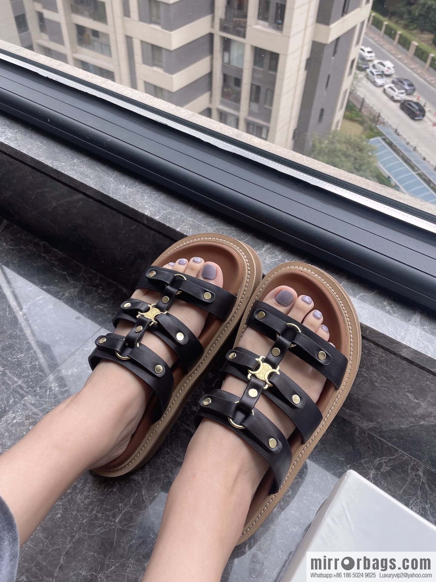 CELINE Roman Arc de Triomphe Platform Sandals