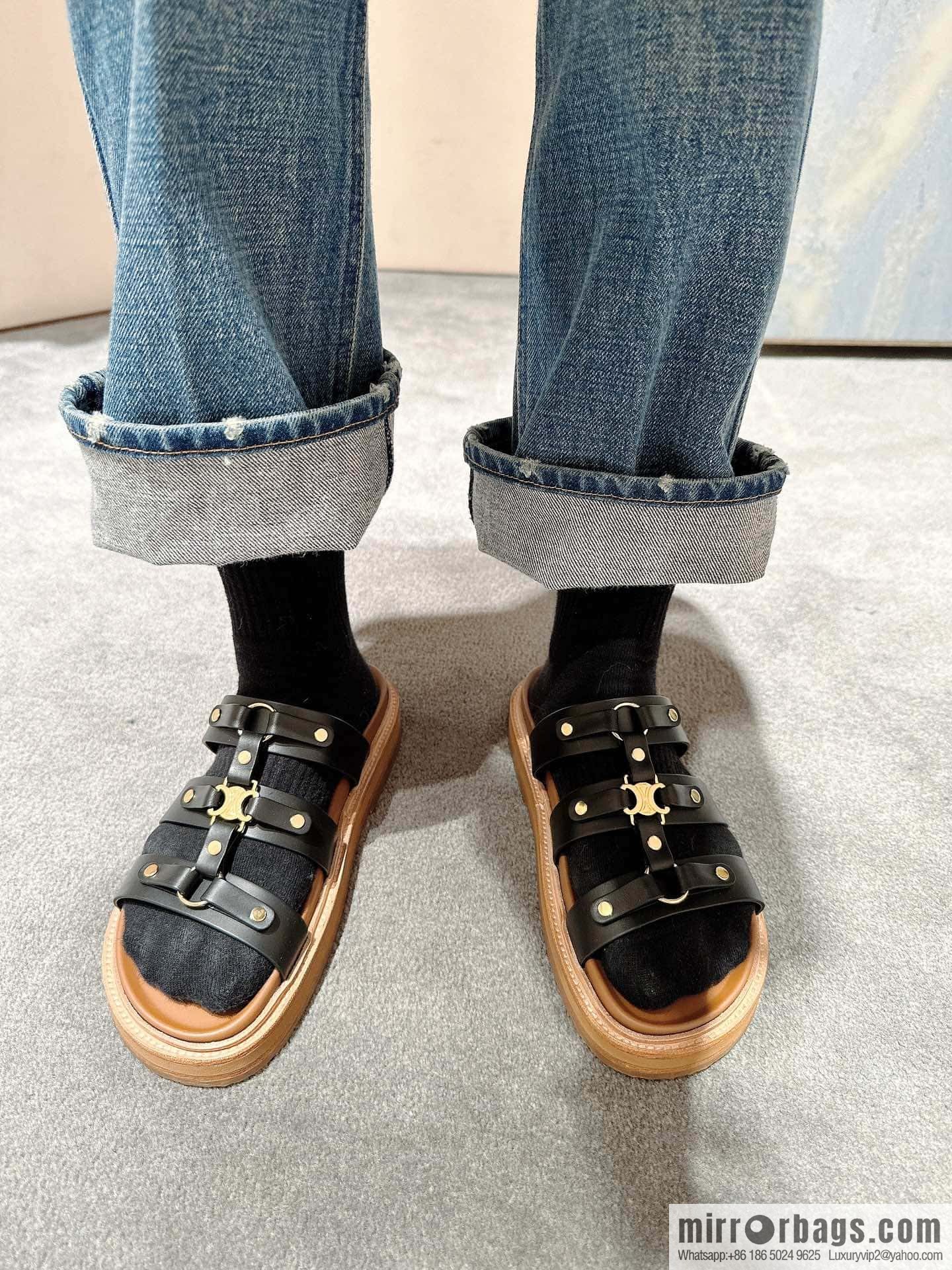 CELINE Roman Arc de Triomphe Platform Sandals