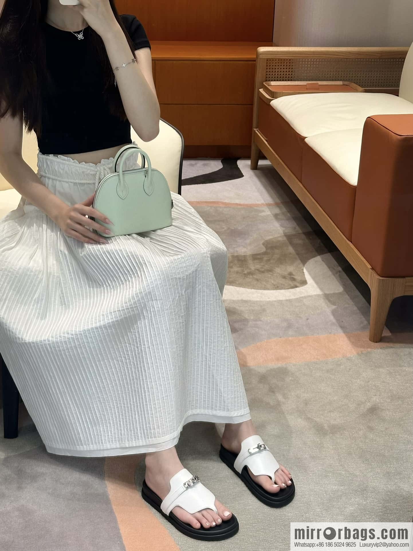 Hermès 258 Empire, plain weave/swift pure white/01/Blanc