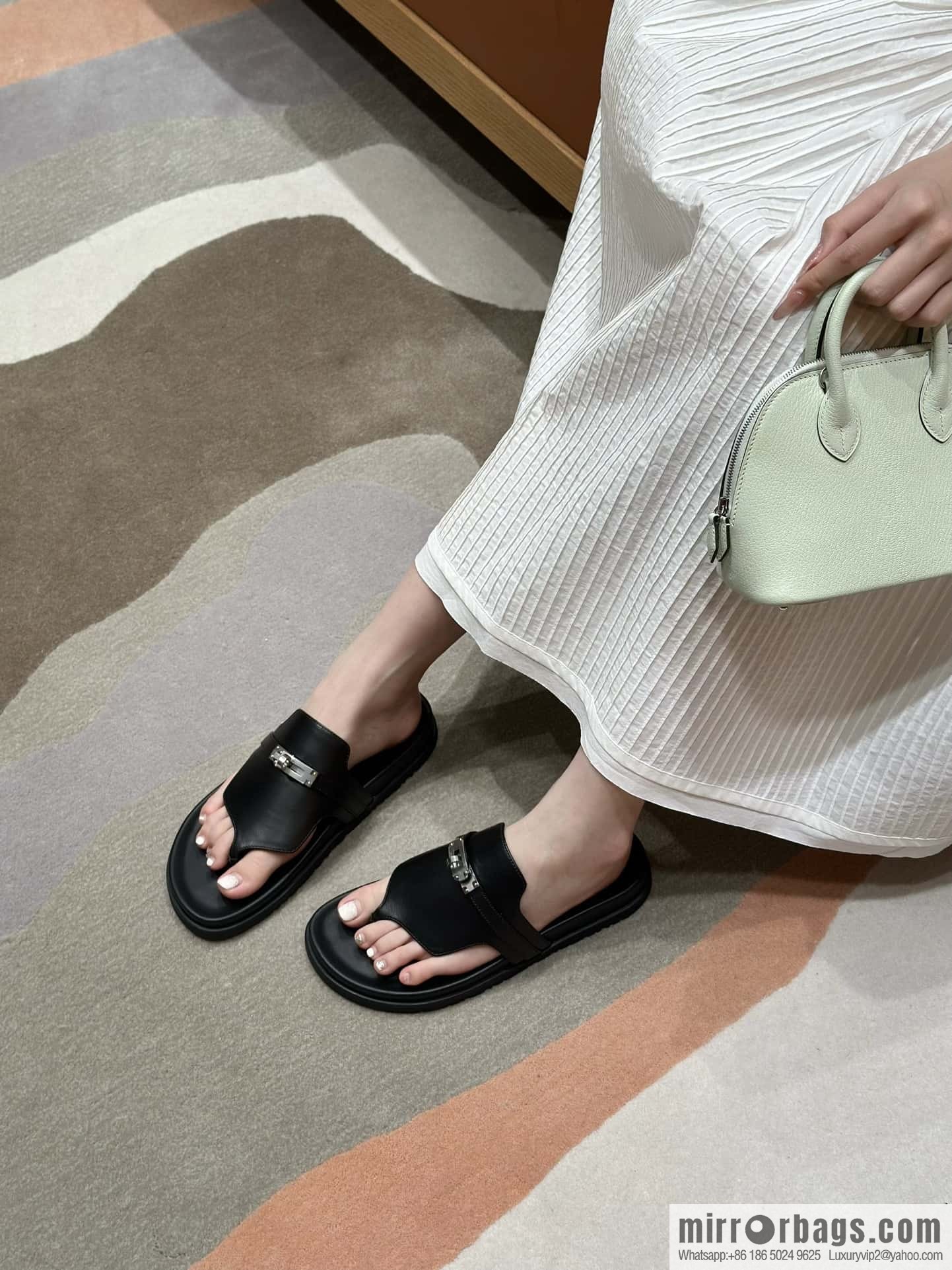 Hermès 258 Empire, plain weave/swift black/89/Black