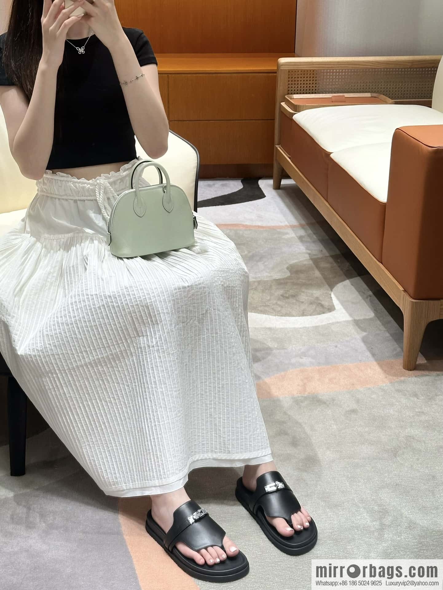 Hermès 258 Empire, plain weave/swift black/89/Black