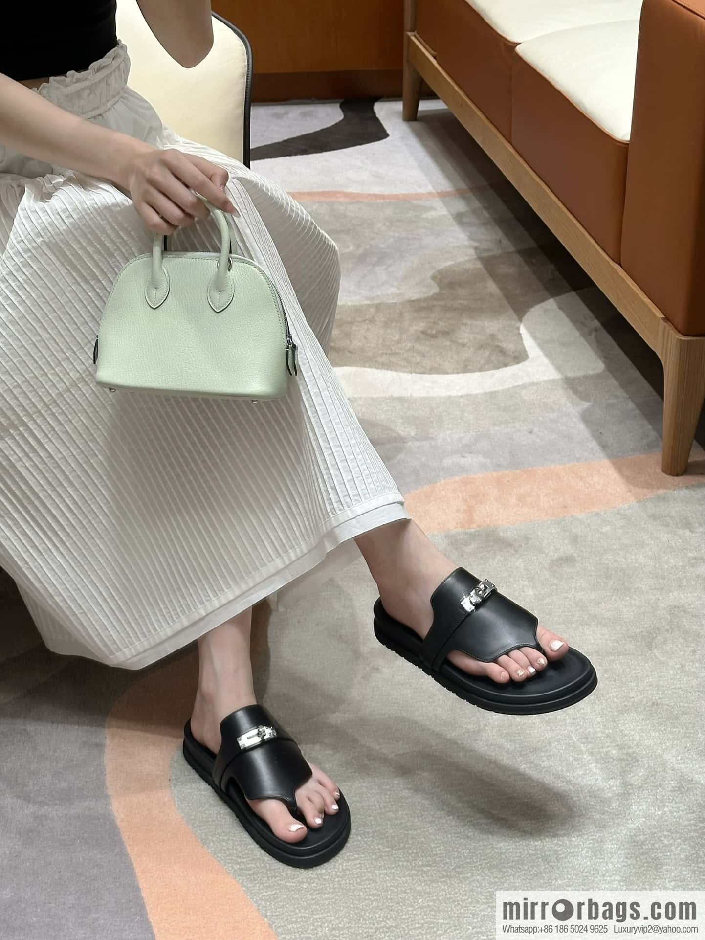 Hermès 258 Empire, plain weave/swift black/89/Black