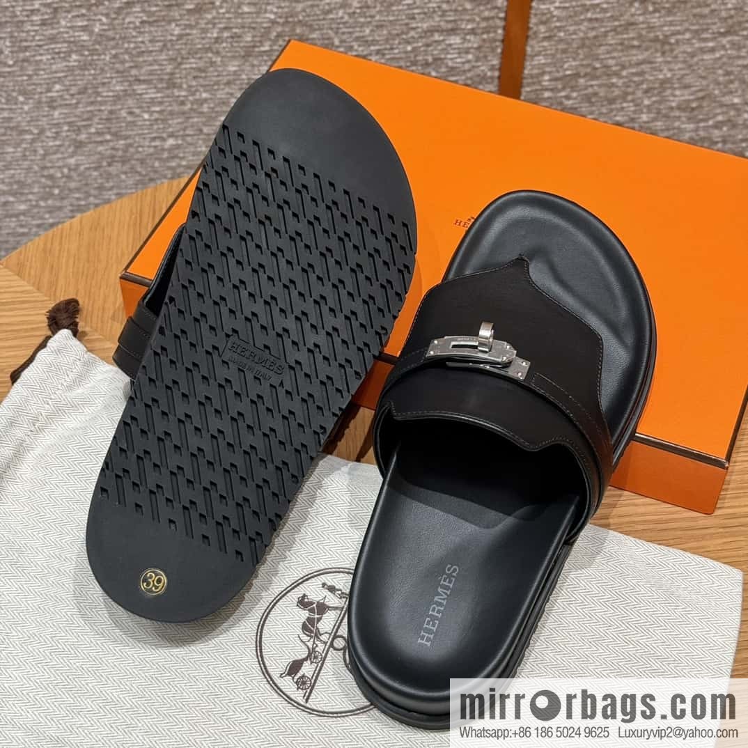 Hermès 258 Empire, plain weave/swift black/89/Black