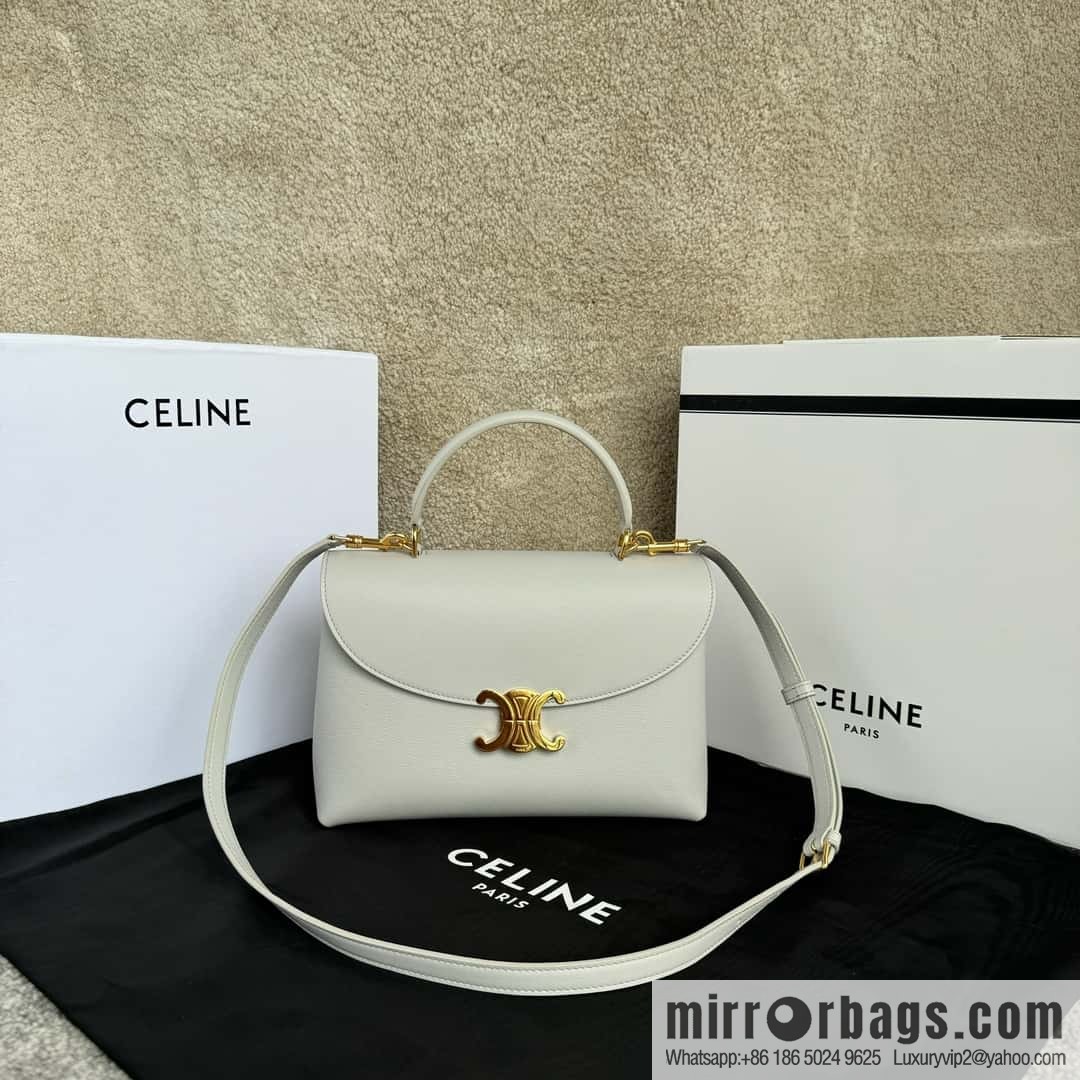 CELINE NINO medium soft cow leather (fabric) handbag 117523 cloud grey