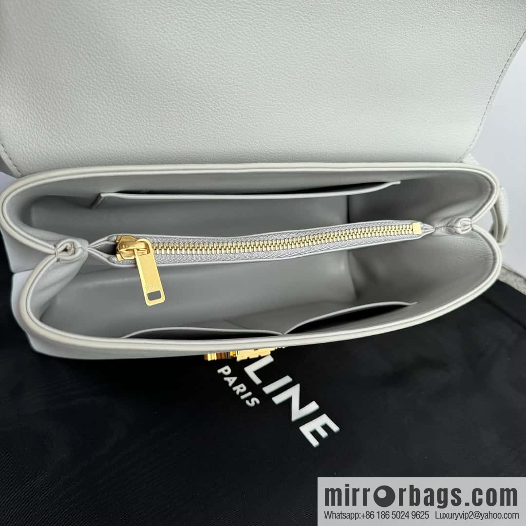 CELINE NINO medium soft cow leather (fabric) handbag 117523 cloud grey