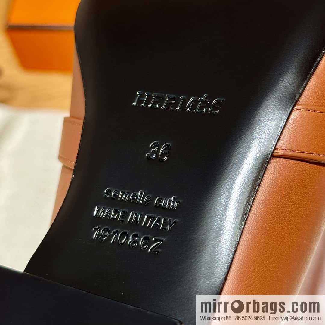 Hermès 192 Royal loafers, saddle brown/34/Favue/plain white/01/Blanc suede /goatskin