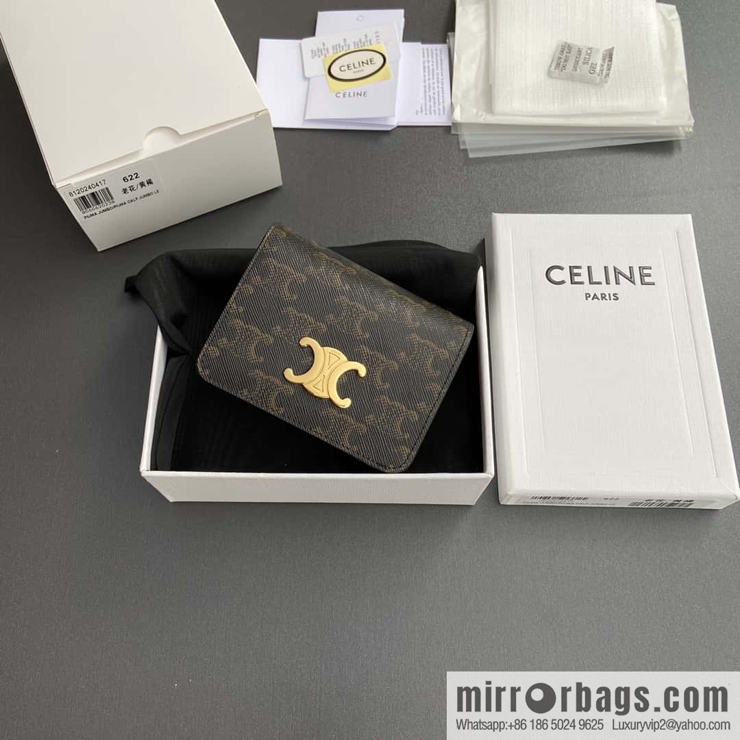 CELINE TRIOMPHE logo printed short wallet 10K623DPV.38NO 622