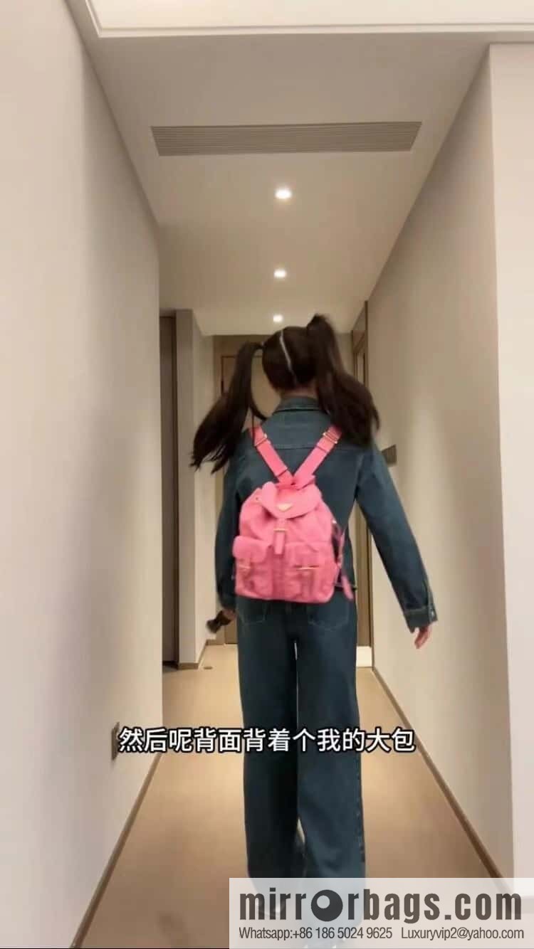 Prada 1BZ677 gold buckle classic backpack