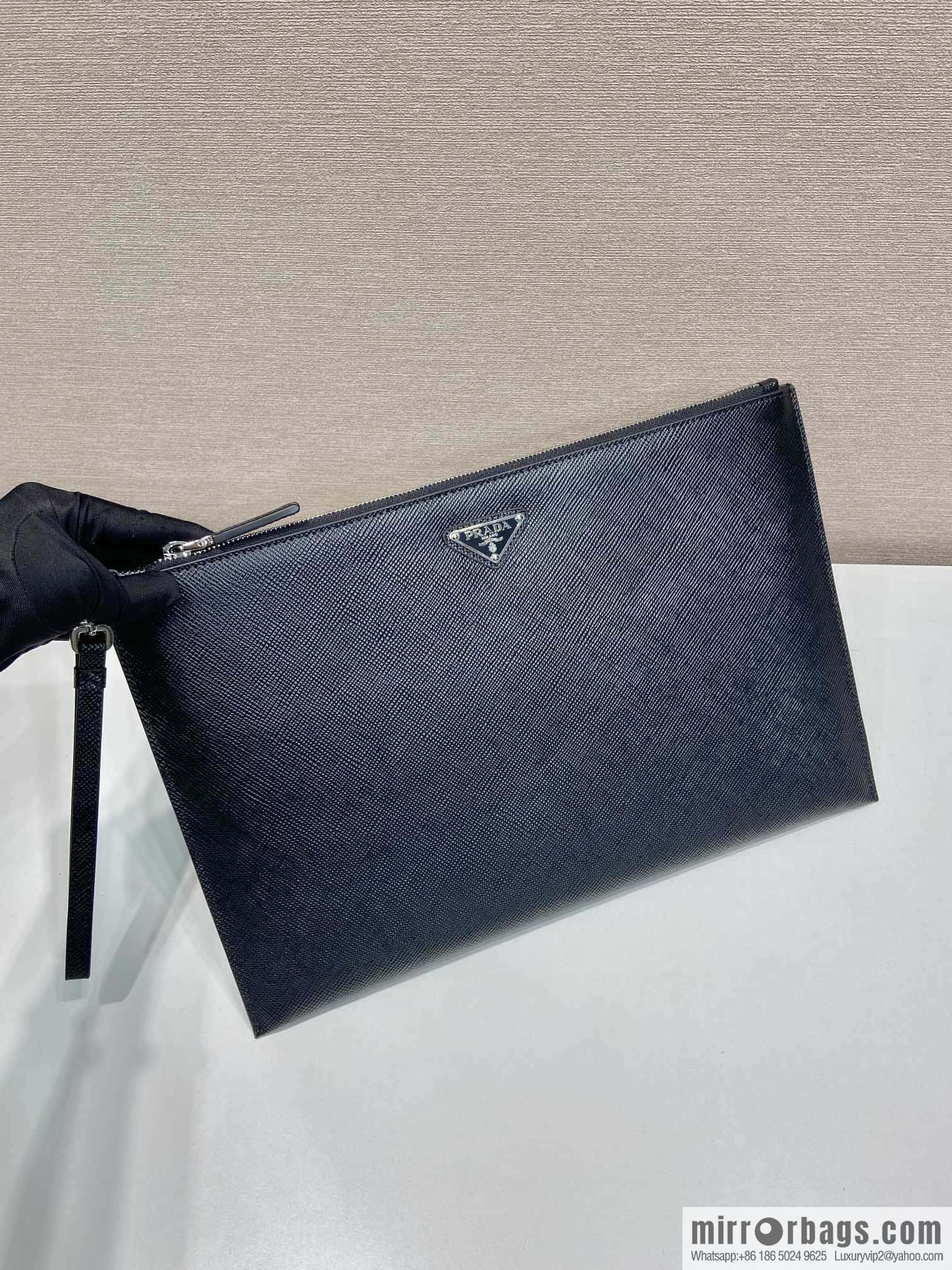 PRADA imported rough cross pattern leather handbag 2NG001