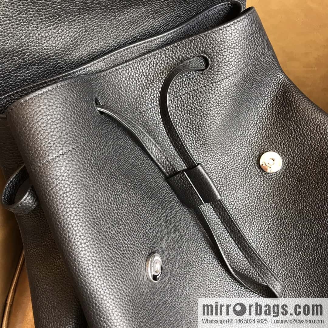 YSL black grain leather SAC DE JOUR SOUPLE backpack 480585