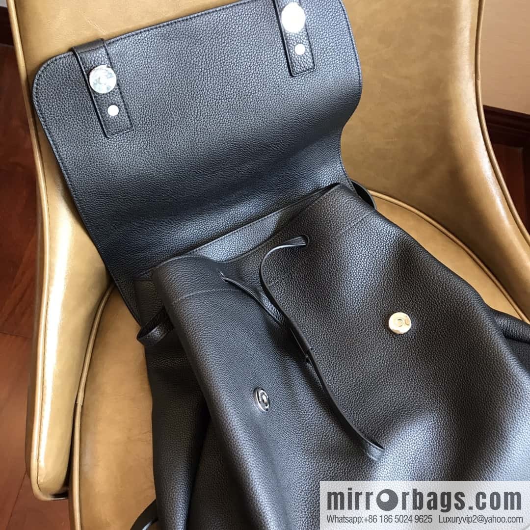 YSL black grain leather SAC DE JOUR SOUPLE backpack 480585