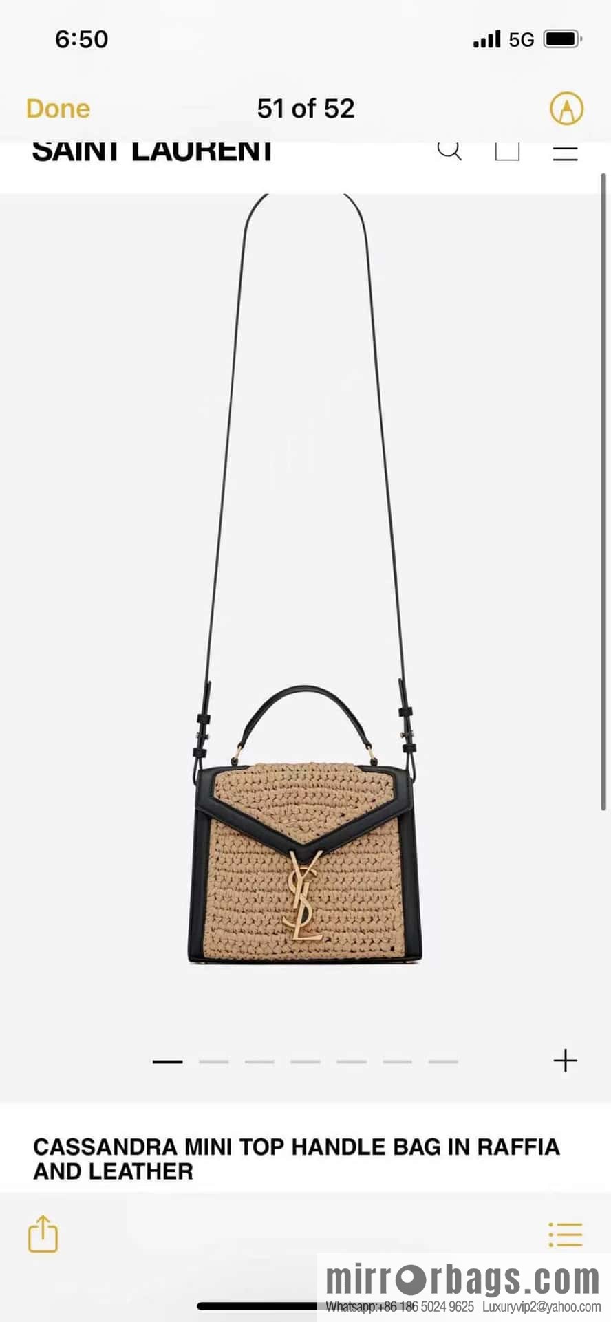 YSL #𝑪𝒂𝒔𝒔𝒂𝒏𝒅𝒓𝒂 mini woven handbag #623930
