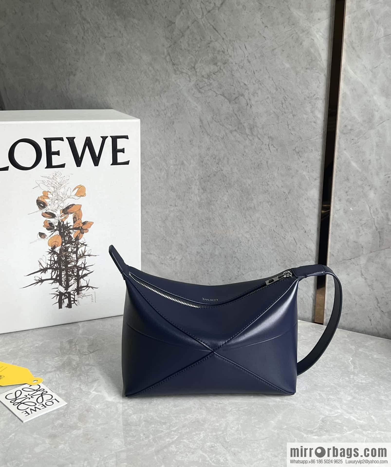 LOEWE latest puzzle.folding clutch bag 0697 dark blue
