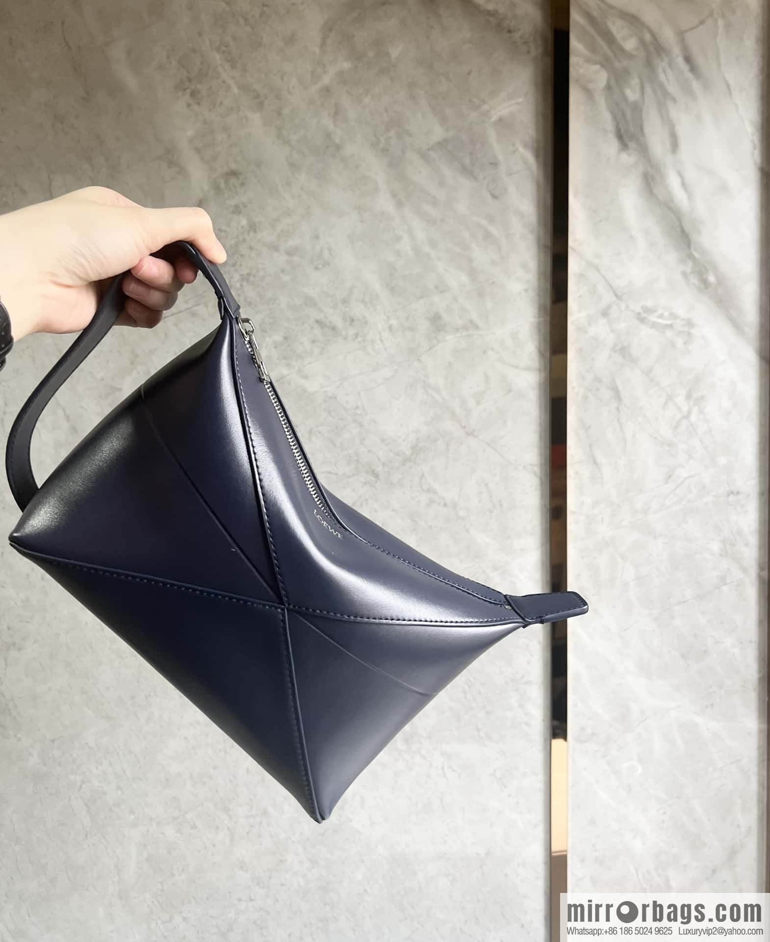 LOEWE latest puzzle.folding clutch bag 0697 dark blue