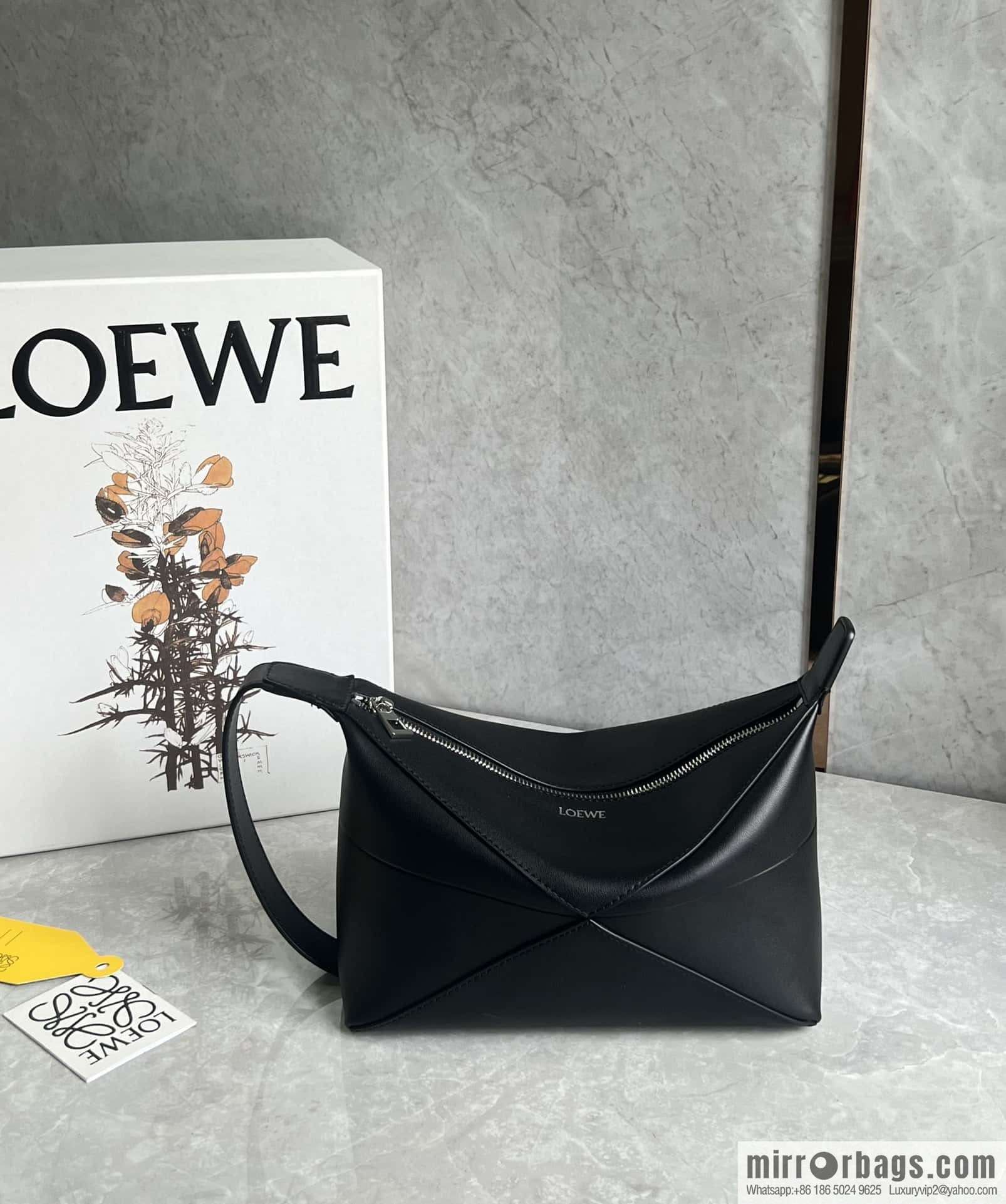 LOEWE latest puzzle.folding clutch bag 0697 black