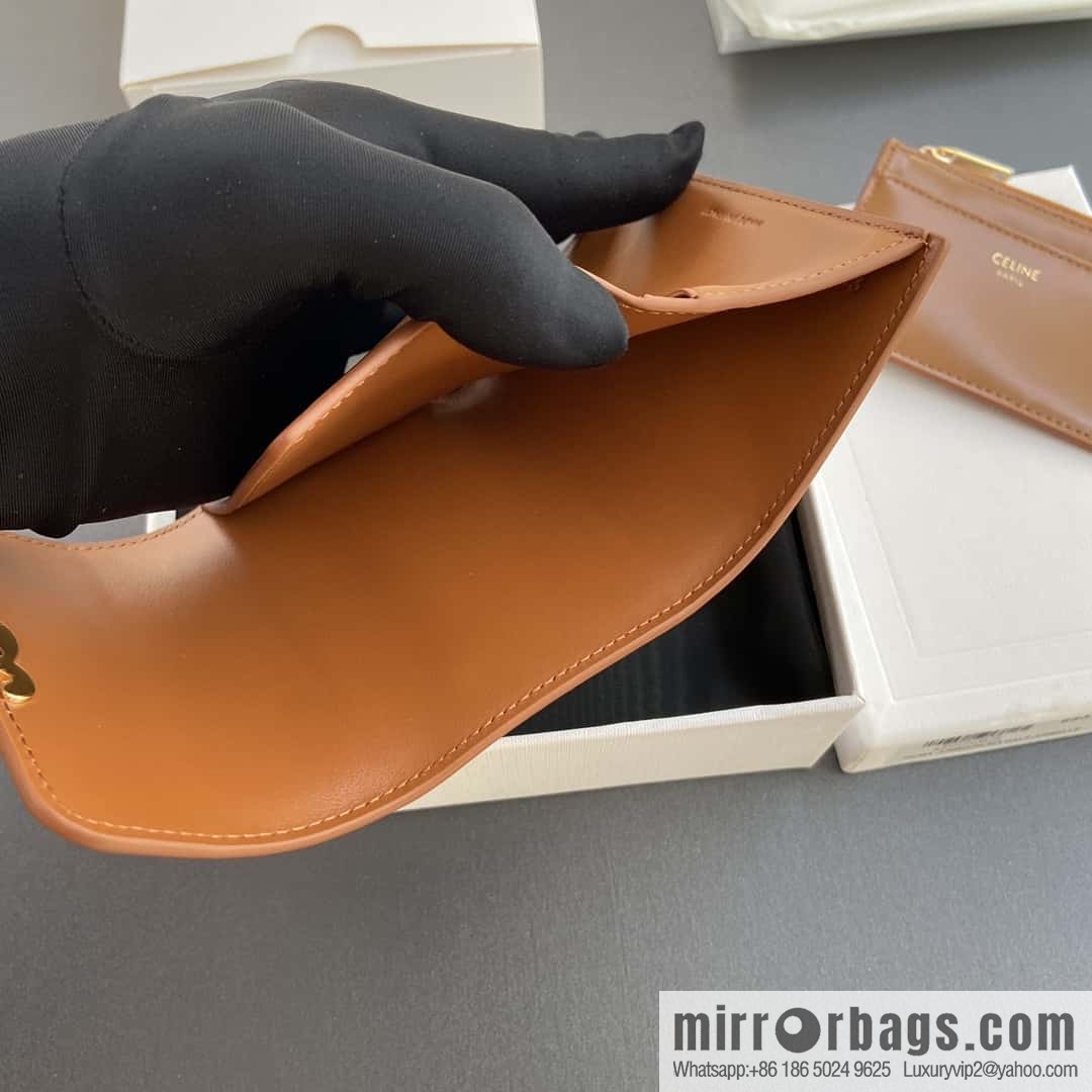 CELINE TRIOMPHE glossy leather (fabric) short wallet 10l653DS3.04LU652