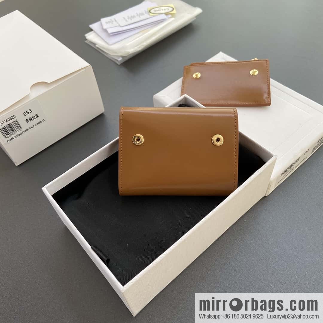 CELINE TRIOMPHE glossy leather (fabric) short wallet 10l653DS3.04LU652
