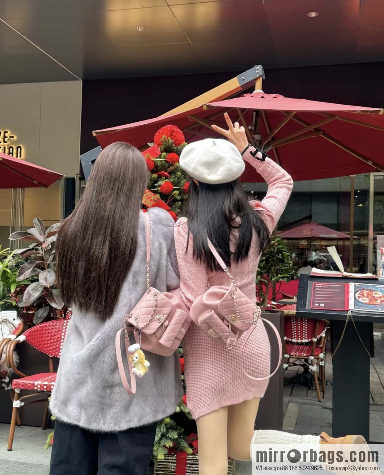 𝗖𝗛𝗔𝗘𝗡𝗟✦ 𝟐𝟒𝐩 backpack 🎒 pink AS2908