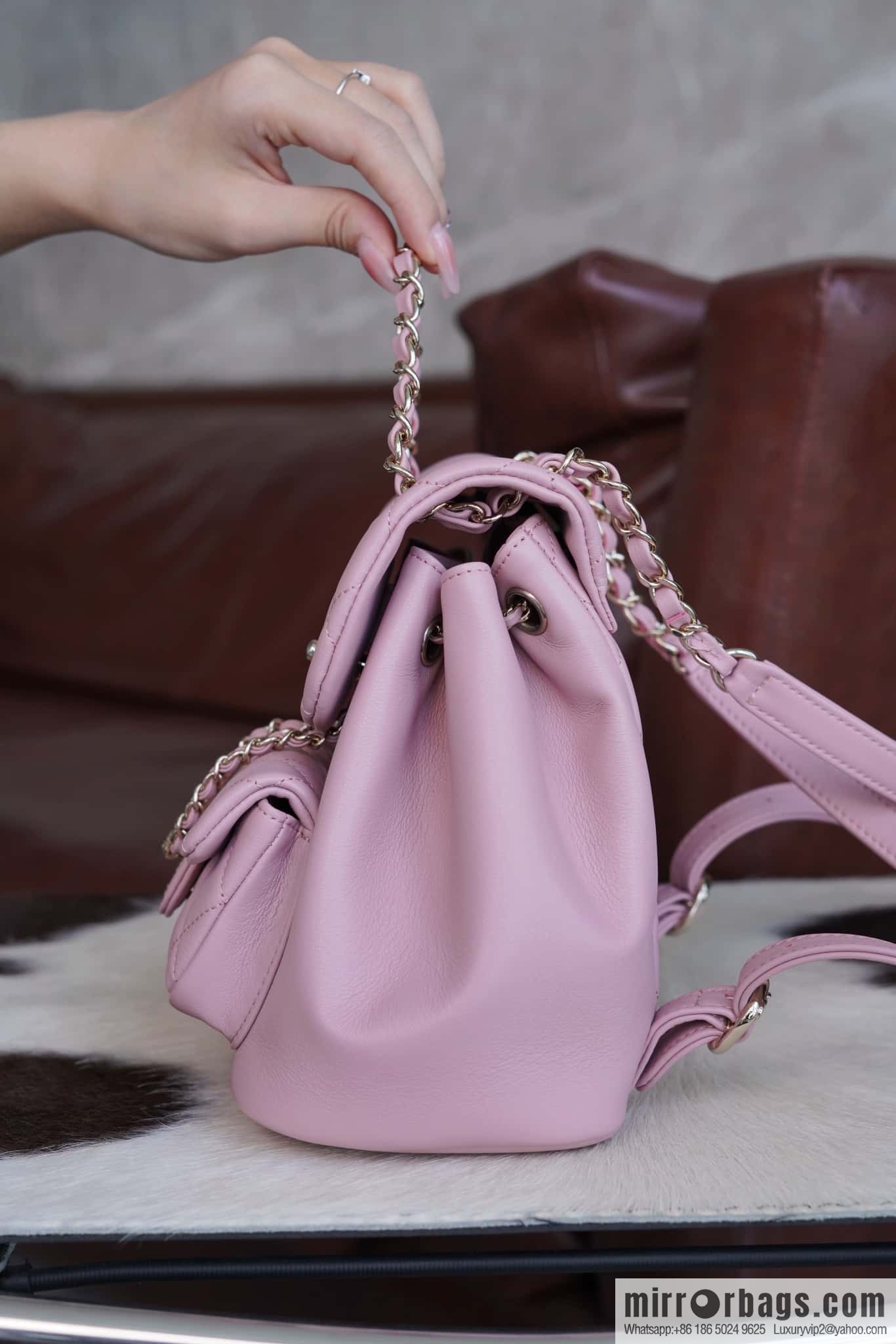 𝗖𝗛𝗔𝗘𝗡𝗟✦ 𝟐𝟒𝐩 backpack 🎒 pink AS2908