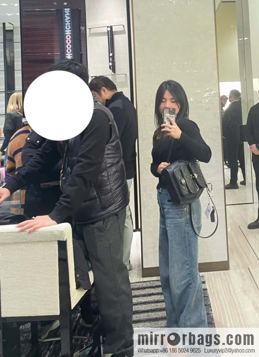 CHANEL new backpack, black, large AS3618.