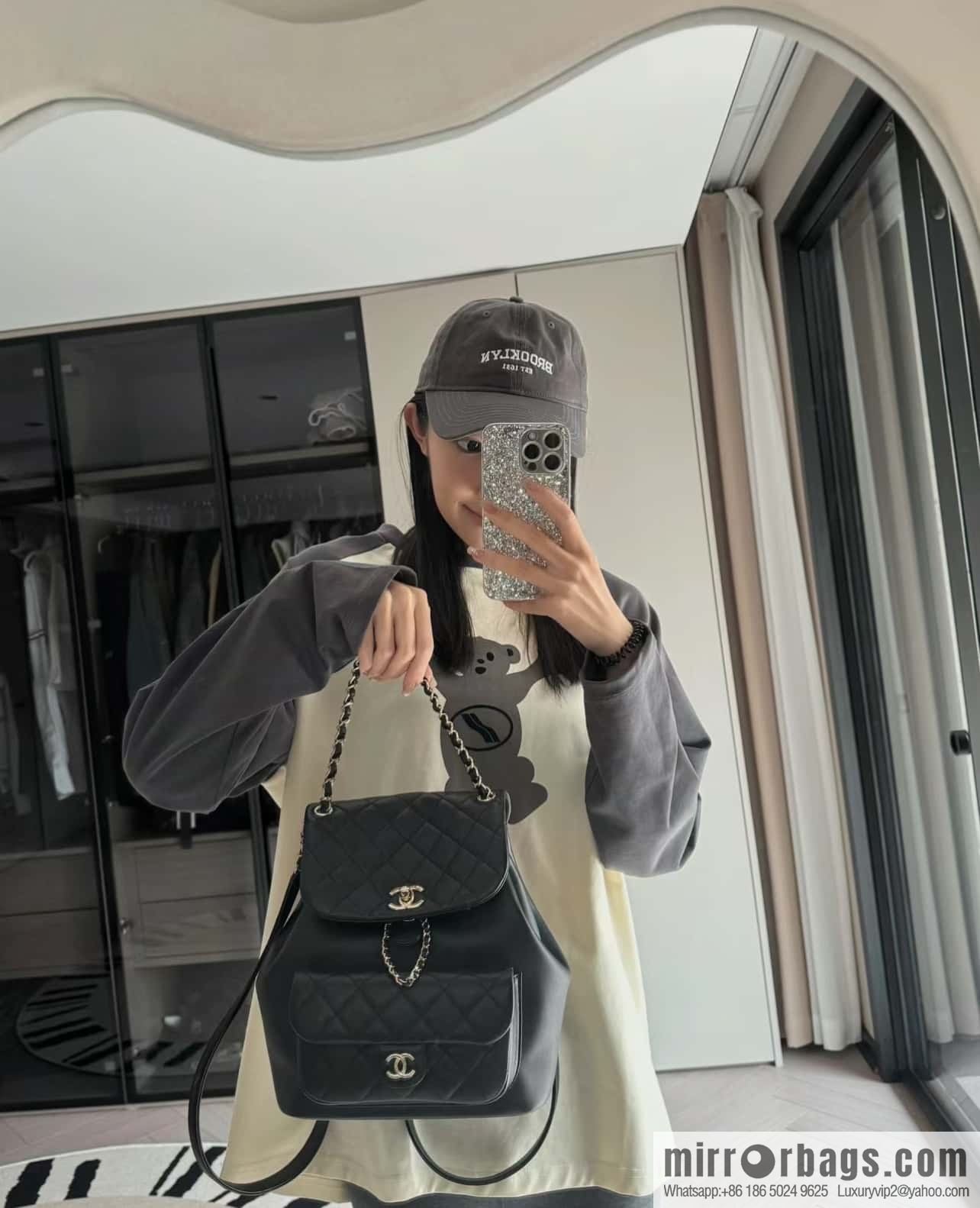 CHANEL new backpack, black, large AS3618.