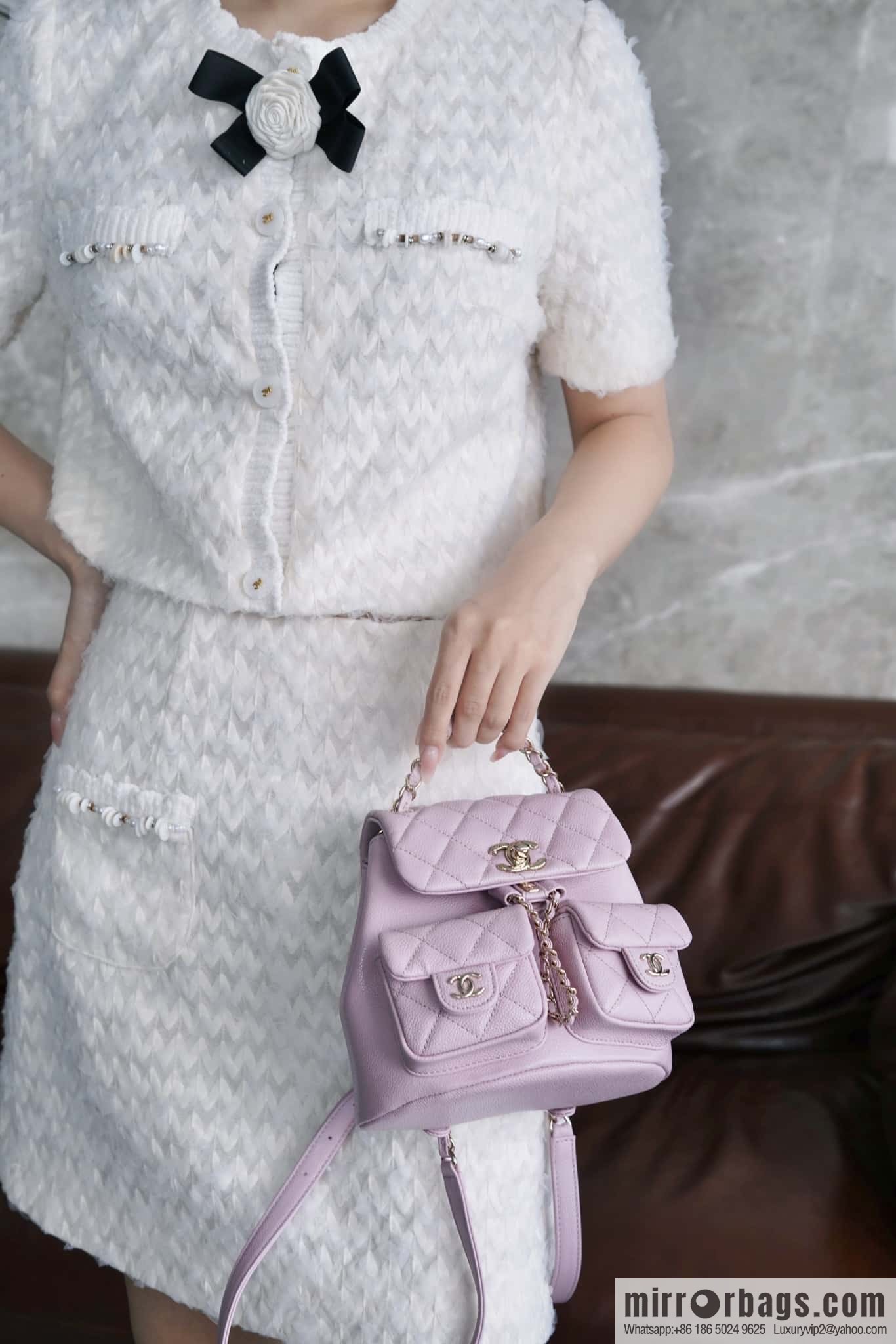 CHANEL Duma backpack, small, pink, genuine leather AS3787.