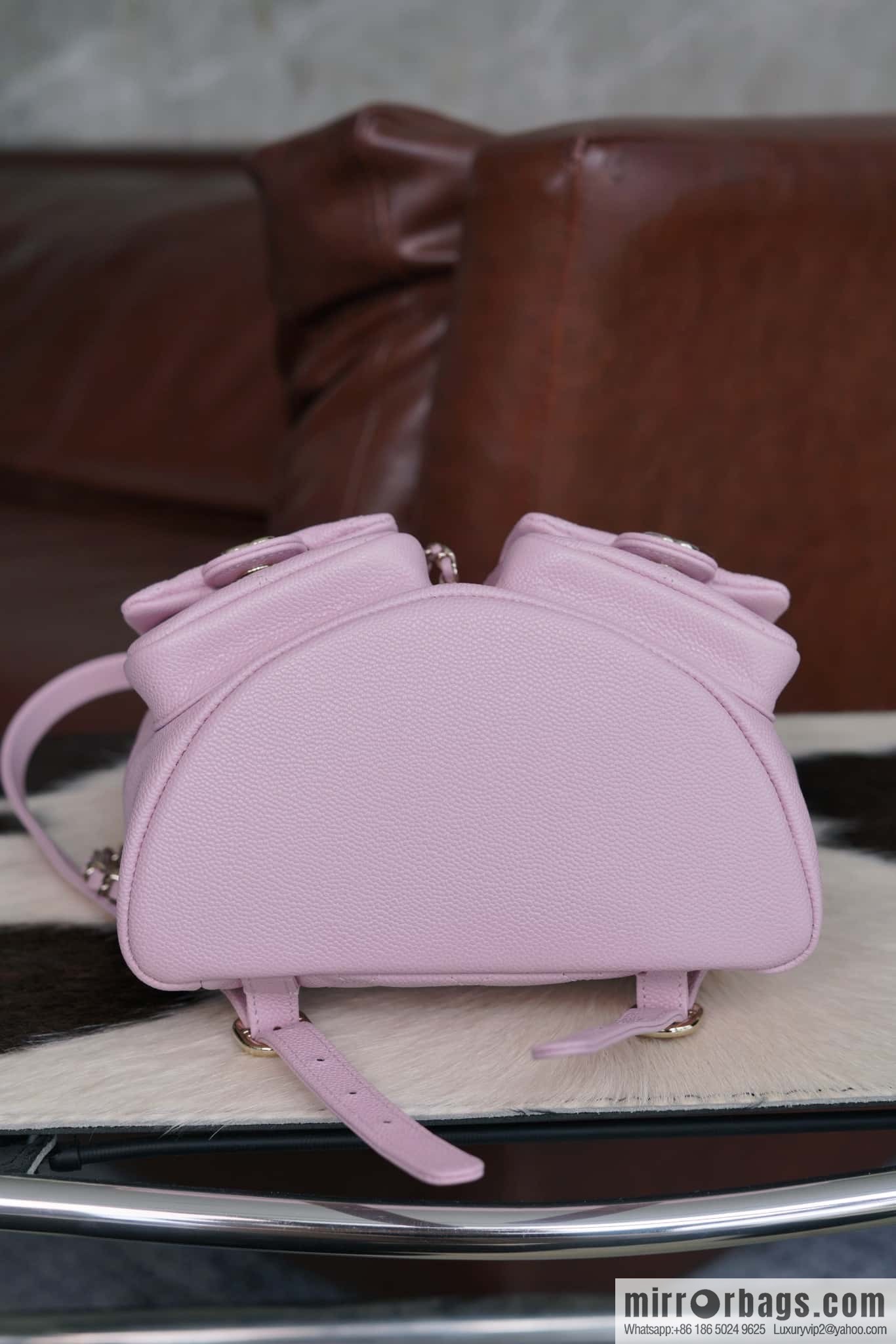 CHANEL Duma backpack, genuine leather, pink medium AS3860.