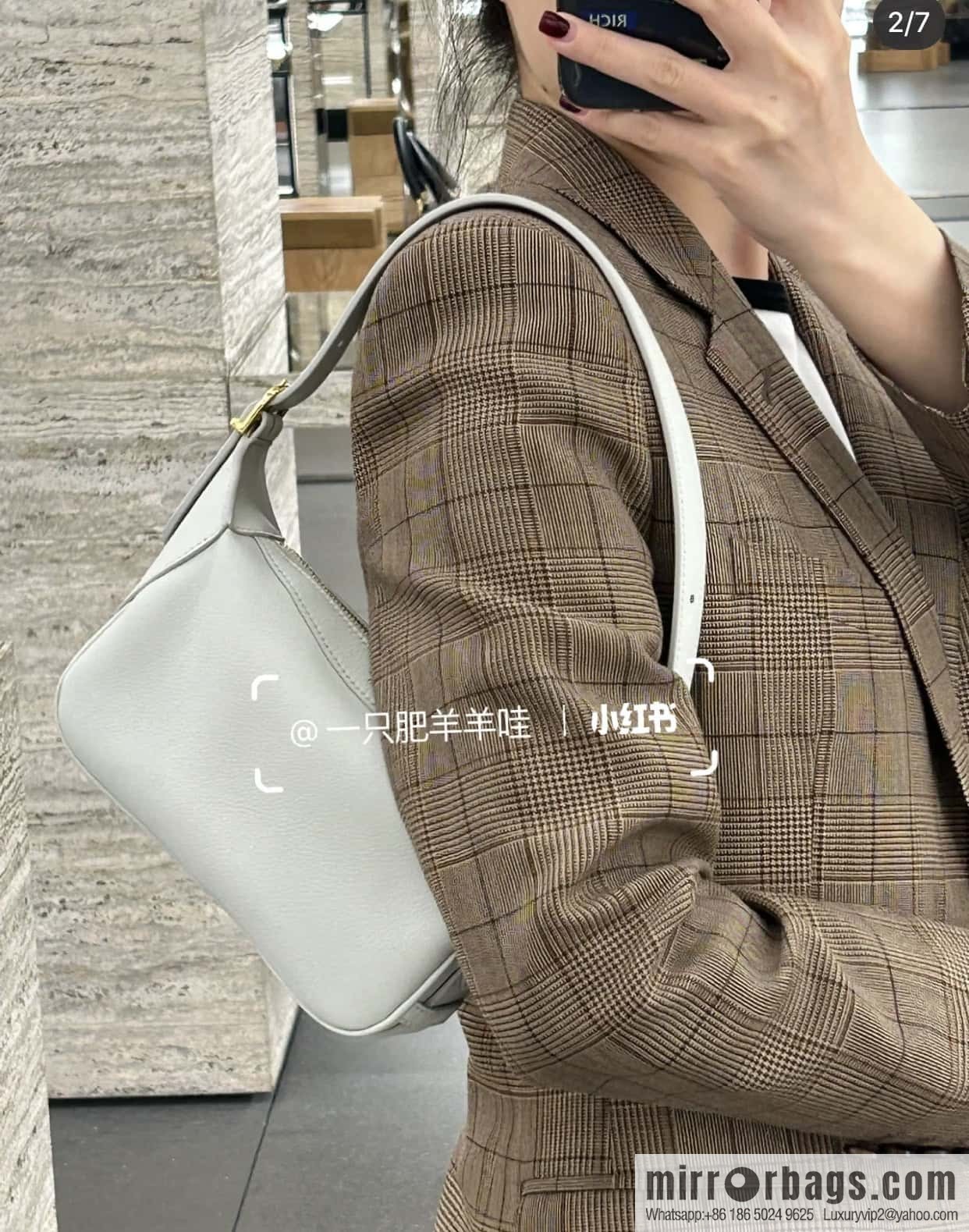 CELINE ROMY Mini Soft Cow Leather Handbag 10K123 White