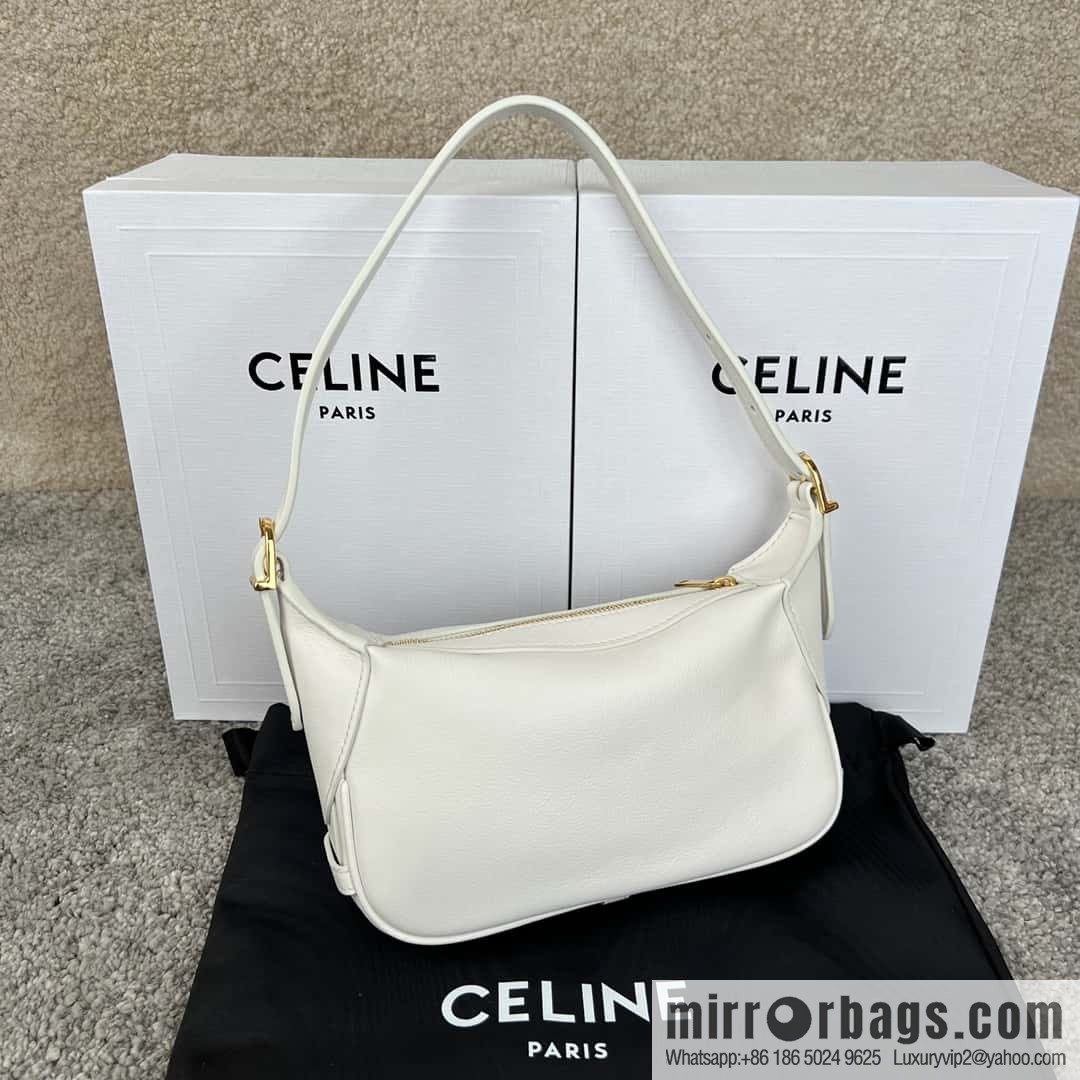 CELINE ROMY Mini Soft Cow Leather Handbag 10K123 White