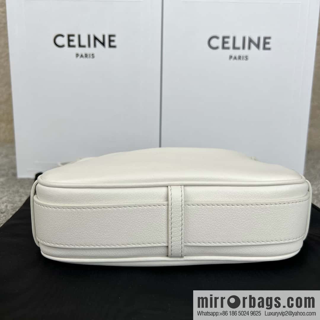 CELINE ROMY Mini Soft Cow Leather Handbag 10K123 White