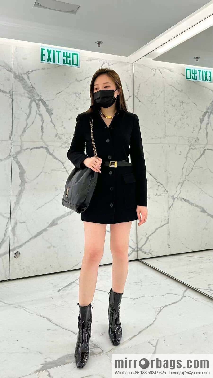 YSL 𝗝𝗔𝗠𝗜𝗘 𝟰.𝟯 𝗣𝗢𝗖𝗛𝗢𝗡 sheep leather clutch bag 781666 black