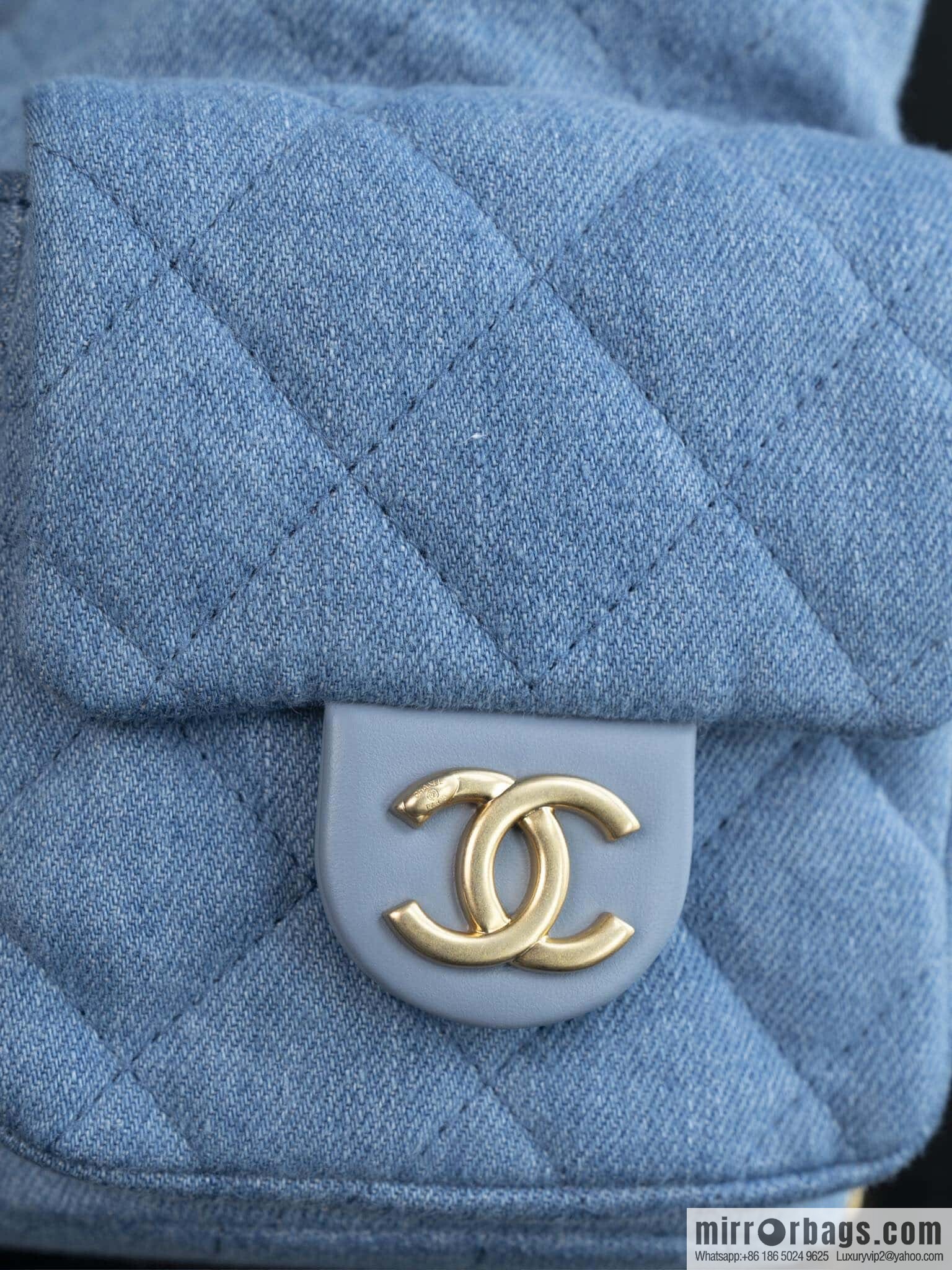 𝐂𝐡𝐚𝐧𝐞𝐥 𝟐𝟓𝐜 early spring, light denim backpack 🦋 AS5310