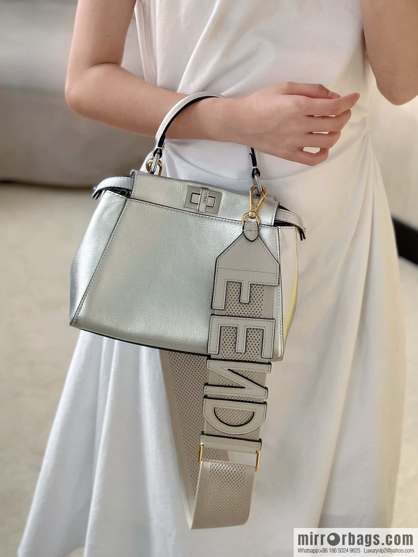 FENDI peekaboo series, model number: 2590 silver