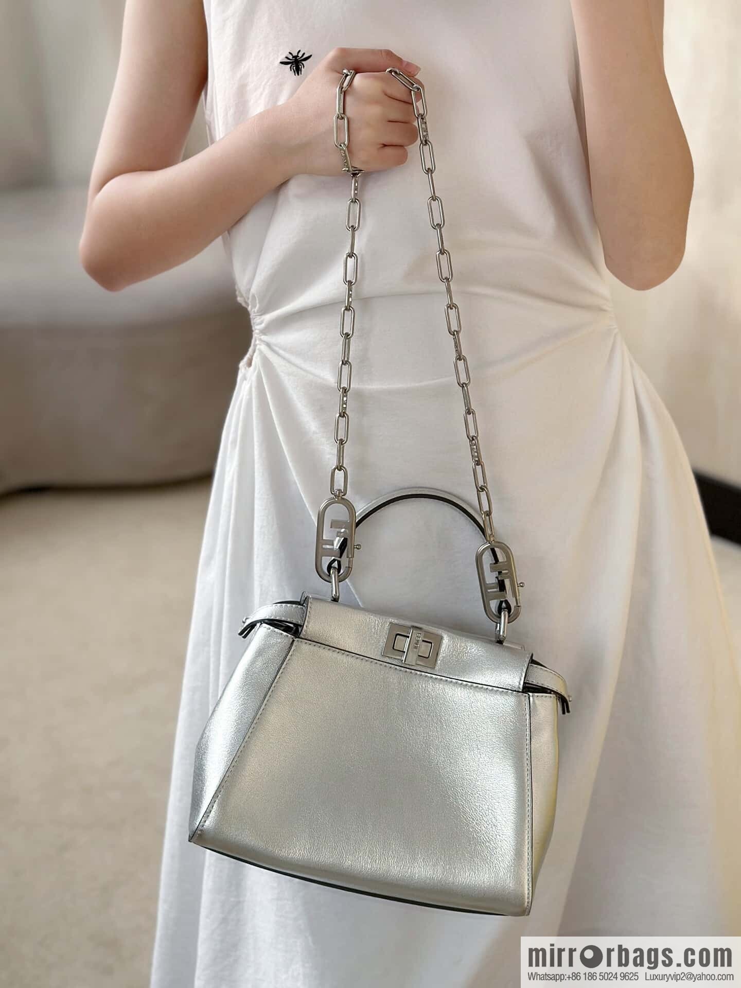 FENDI peekaboo series, model number: 2590 silver