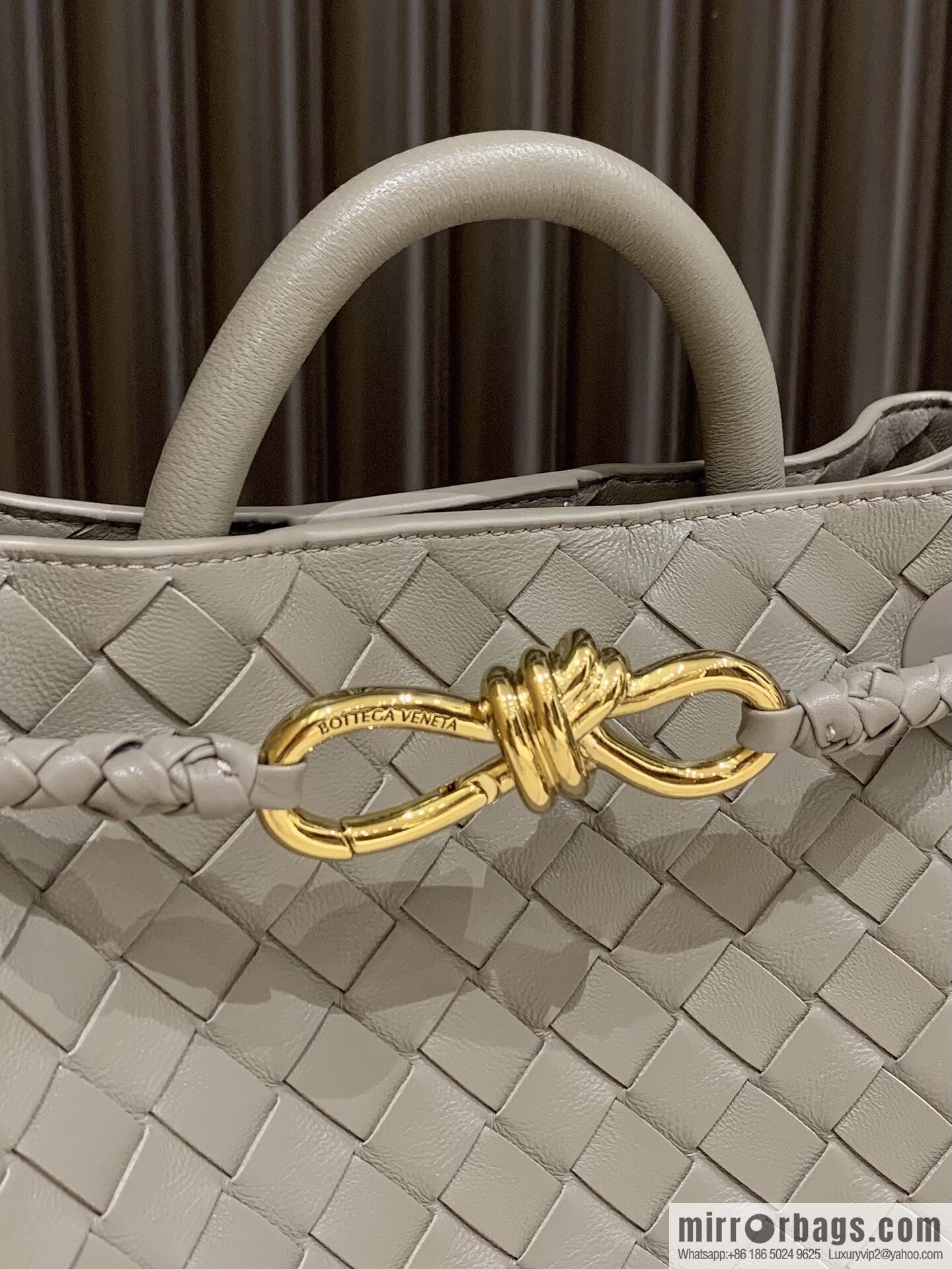 BV small Andiamond tote bag 766014 Stone grey